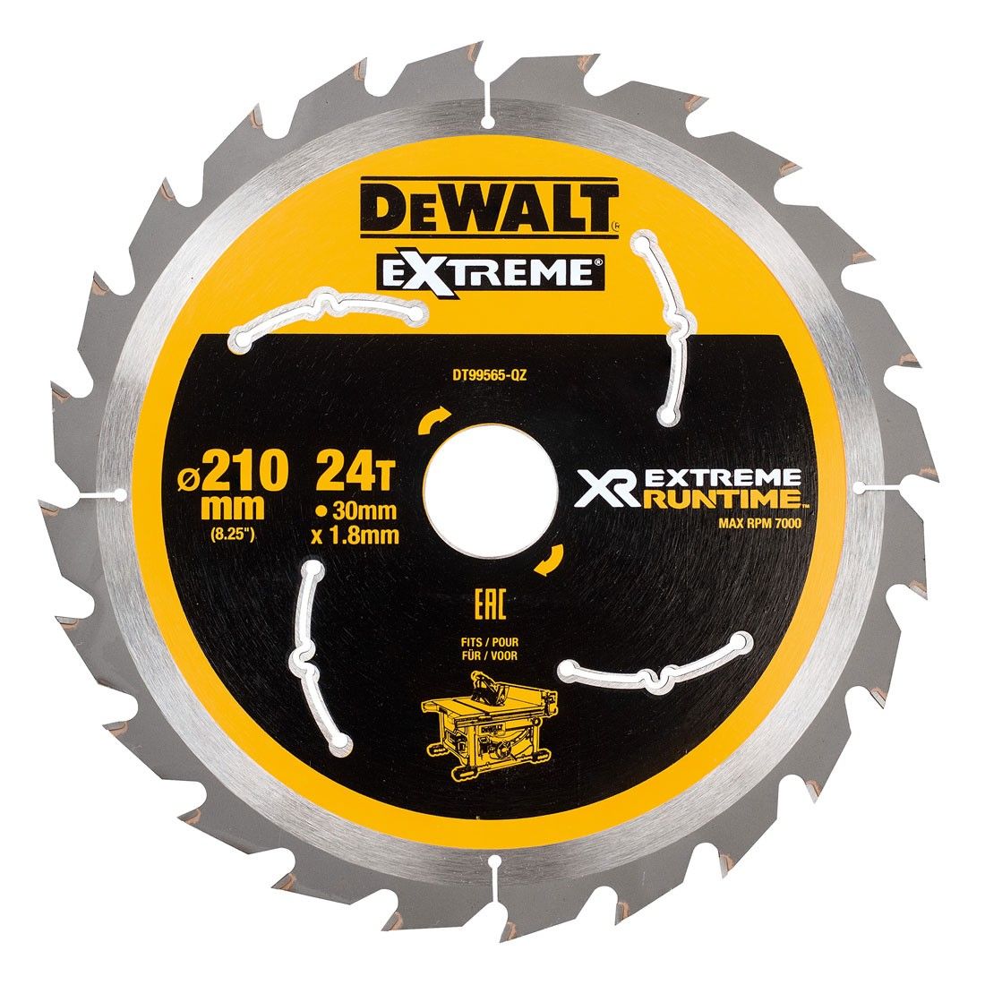 Rundsavsklinge til træ DeWalt DT99565-QZ; 210x1,8x30 mm; Z24; 25°