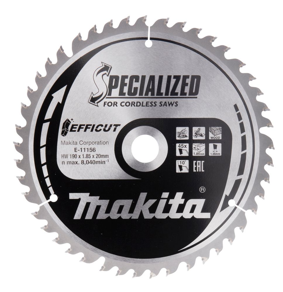 Rundsavsklinge til træ Makita E-11156 TCT; 190x20x1,85 mm