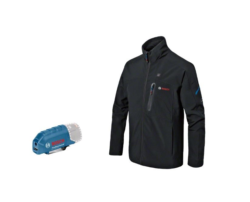 Opvarmet jakke Bosch GHJ 12; 3XL; 18 V + usb Adapter GAA 12V-21 (uden batteri og oplader)