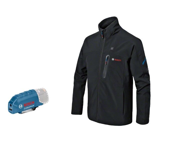 Opvarmet jakke Bosch GHJ 12; S; 18 V + usb Adapter GAA 12V-21 (uden batteri og oplader)