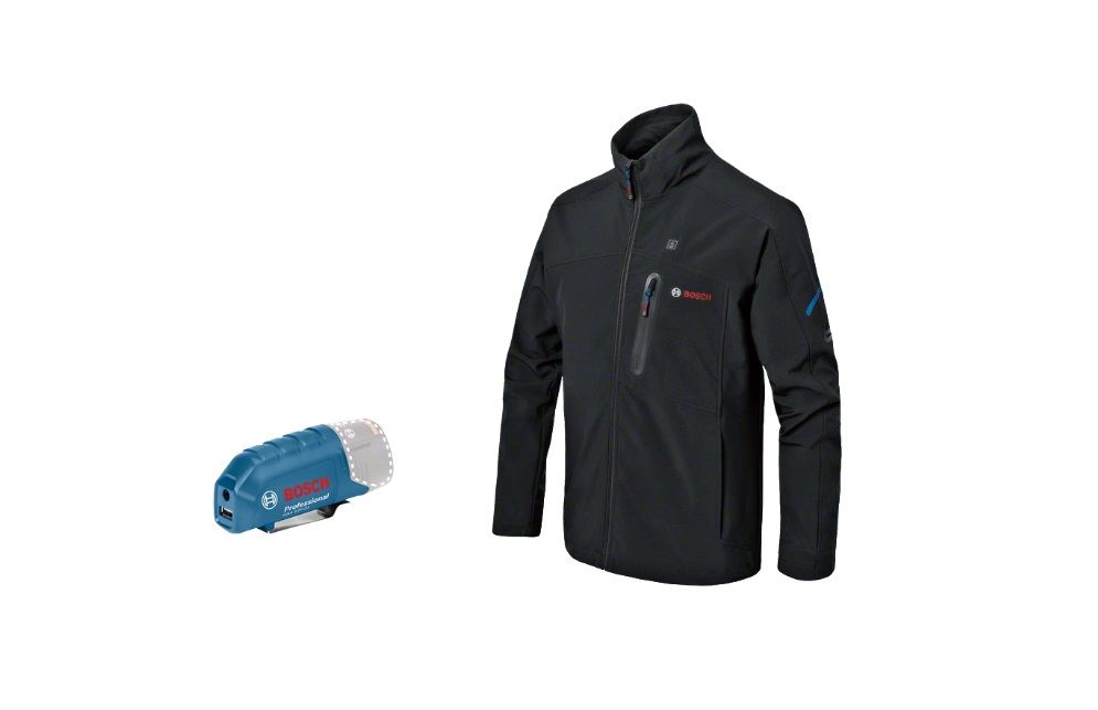 Opvarmet jakke Bosch GHJ 12; XL; 18 V + usb Adapter GAA 12V-21 (uden batteri og oplader)