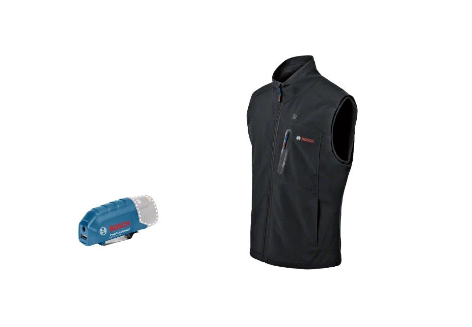 Opvarmet vest Bosch GHV 12; M; 12 V + usb Adapter GAA 12V-21 (uden batteri og oplader)