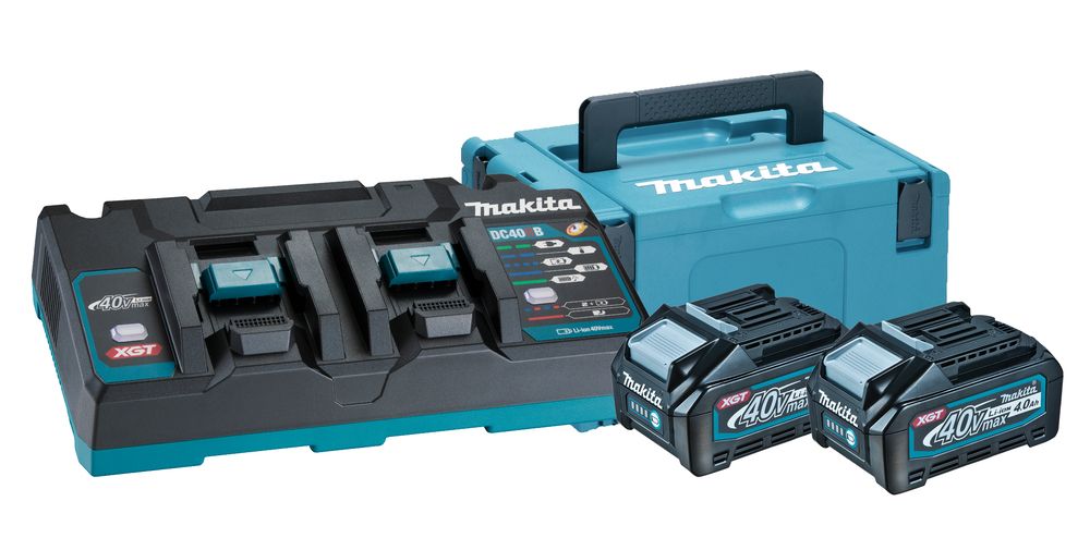 Tilbehørssæt Makita 191U00-8 (BL4040+DC40RB+MAKPAC); 40 V; 2x4,0 Ah batt.