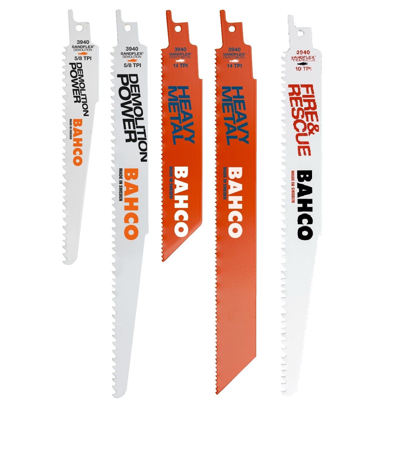 Tigersagbladsett Bahco 3940-HDD-SET-5P; 5 stk.