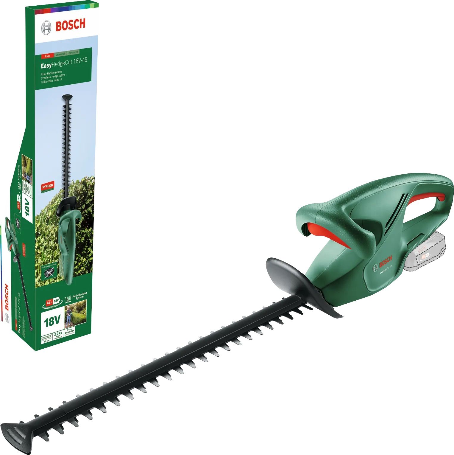 Hækkeklipper Bosch EasyHedgeCut 18-45; 18 V; 45 cm længde (uden batteri og oplader)