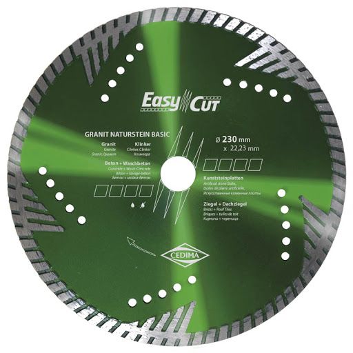 Diamantskæreskive Cedima Granit Naturstein Basic; 230x22,23 mm