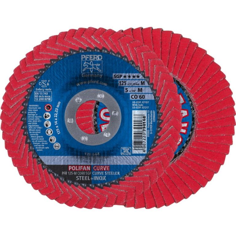 Fanformet slibeskive Pferd SGP Curve Steelox M; 125 mm; CO60
