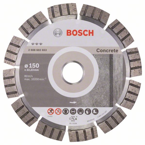 Diamantskæreskive Bosch BEST FOR CONCRETE; 150 mm; 22,23 mm