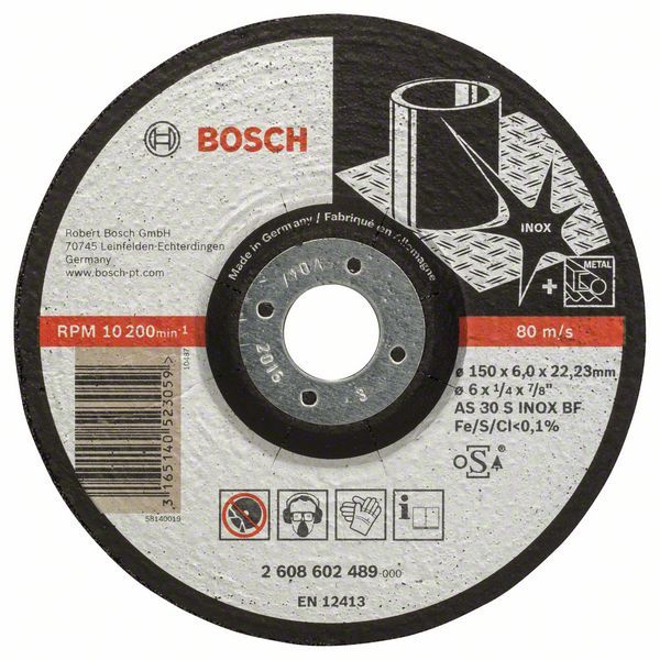 Slibeskive Bosch AS 30 S INOX BF; 150x6 mm