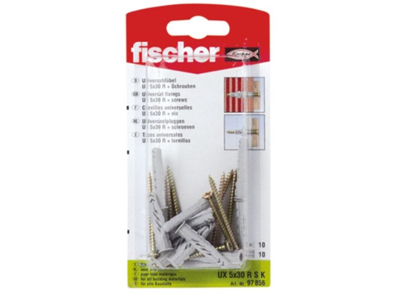 Selvskrue skrue med pin Fischer UX R S; 6x35 mm; 10 stk.