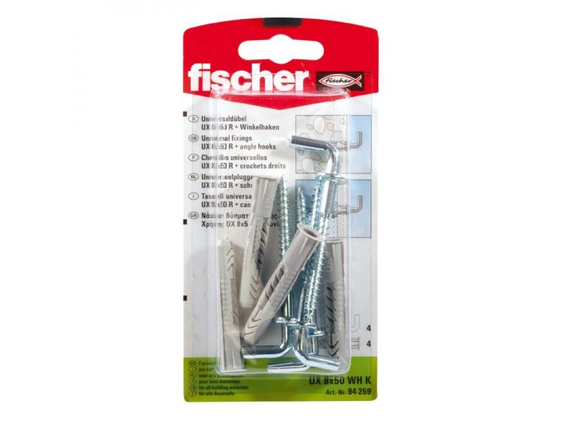 Selvskrue skrue med pin Fischer UX WHK; 10x60 mm; 2 stk.