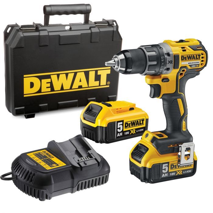 Skruemaskine DeWalt DCD791P2; 18 V; 2x5,0 Ah batt.