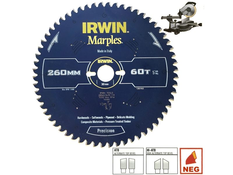 Rundsavsklinge til træ Irwin Marples; 250x2,5x30,0 mm; Z60