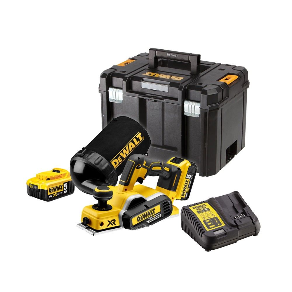 Akku høvl DeWalt DCP580PD-QW; 18 V; 2x5,0 Ah batt.