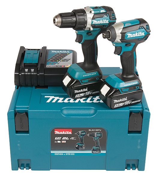 Værktøjssæt Makita DLX2189TJ (DDF484 + DTD153); 18 V; 2x5,0 Ah batt.