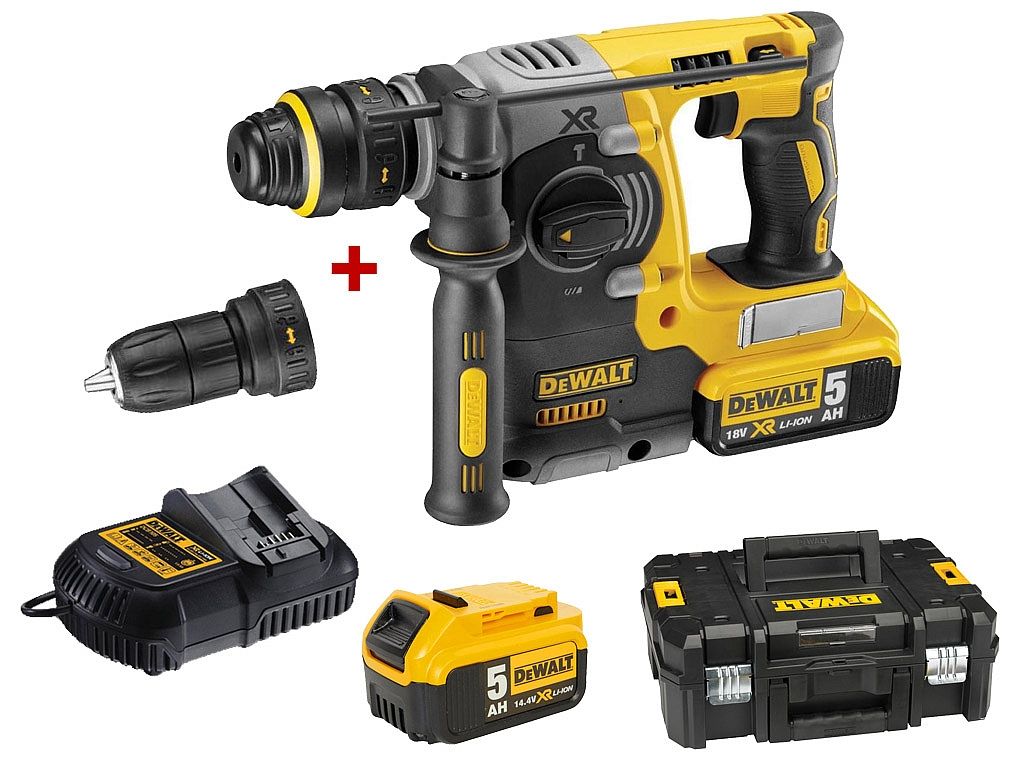 Borehammer DeWalt DCH274P2T; SDS-plus; 2,1 J; 18 V; 2x5,0 Ah batt.