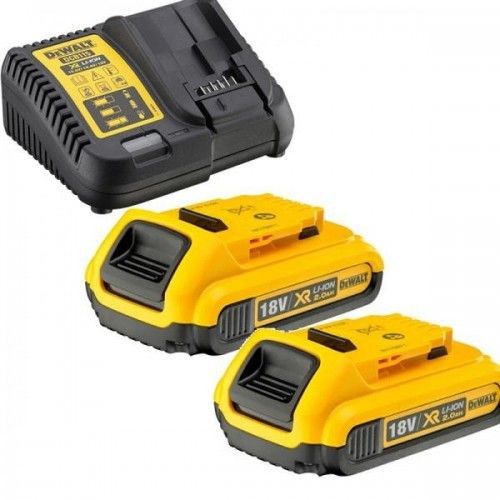 Batteri DeWALT DCB183; 18 V; 2,0 Ah; 2 stk + oplader DCB115