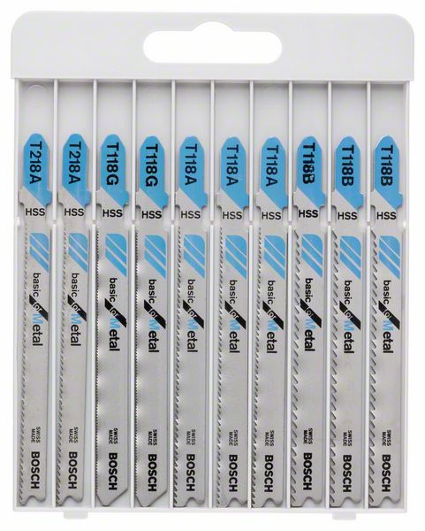 Stiksavsklinger i sæt Bosch ''Basic for Metal'' T218A; T118G; T118A; T118B; 10 stk.