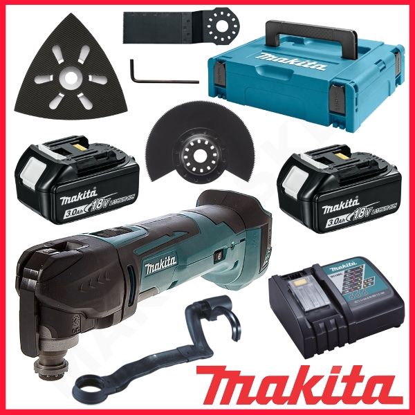 Multifunktionsværktøj Makita DTM51RFJX1; 18 V; 2x3,0 Ah batt. + tilbehør