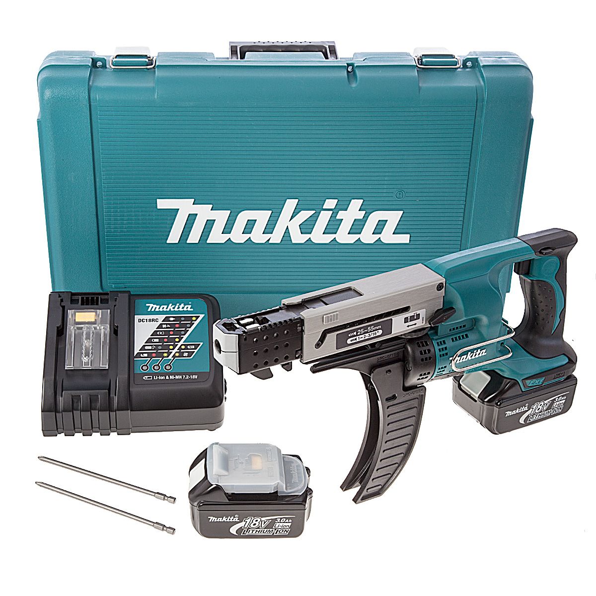 Skruetrækker Makita DFR550RFE; 18 V; 2x3,0 Ah batt.