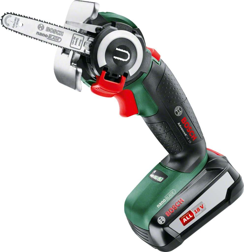 Motorsav Bosch Advanced Cut; 18 V; 1x2,5 Ah batteri.; 6,5 cm savsværd
