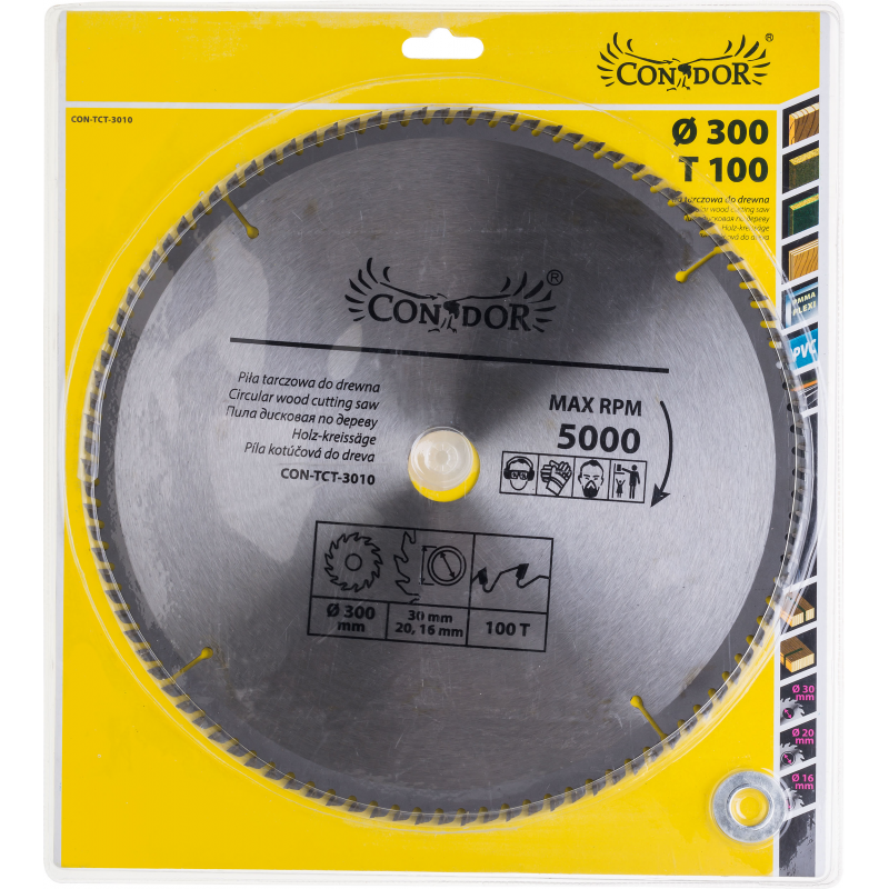 Rundsavsklinge til træ Condor CON-TCT-3010; 300 mm; Z100