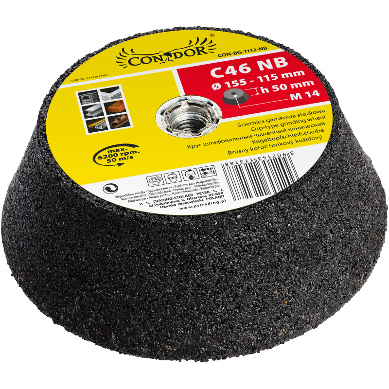 Cup hjul Condor CON-BG-1112-NB; 155/115x50 mm