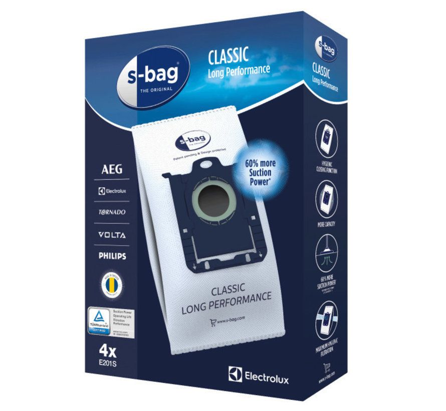 Tøj støvpose AEG 42078OS; Electrolux SBAG 2.0 E201S Ori.; 4 stk.