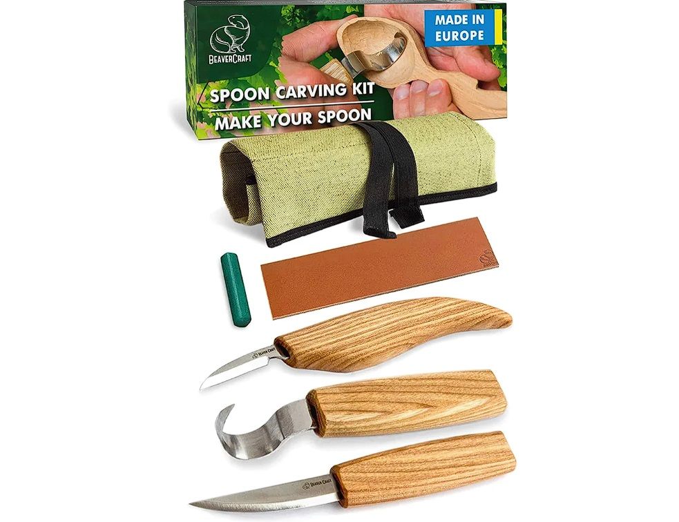Udskæringssæt BeaverCraft S13; 5 stk.; til udskæring af skeer og andre træprodukter