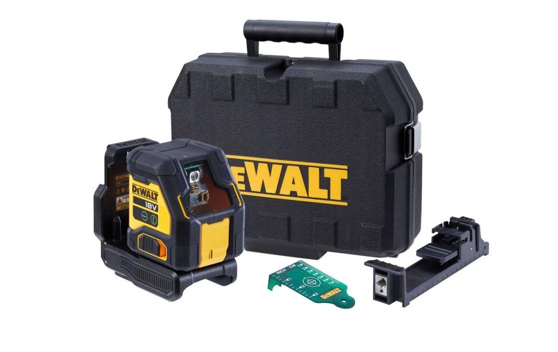 Selvnivellerende krydslinjelaser DeWalt DCLE34021N-XJ; 18 V (uden batteri og oplader)
