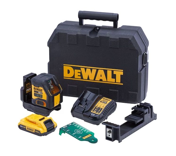 Selvnivellerende krydslinjelaser DeWalt DCLE34021D1-QW; 18 V; 1x2,0 Ah batt.