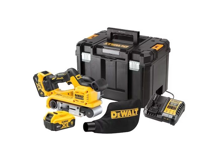 Båndsliber DeWalt DCW220P2-QW; 18 V; 2x5,0 Ah batt.