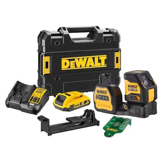 Selvnivellerende krydslinjelaser DeWalt DCE088D1G18-QW; 18 V; 1x2,0 Ah batt.