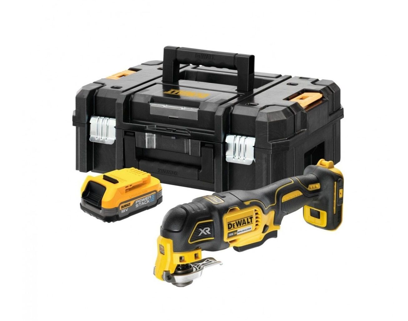 Multifunktionsværktøj DeWalt DCS356E1T-XJ; 18 V; 1x1,7 Ah batt.