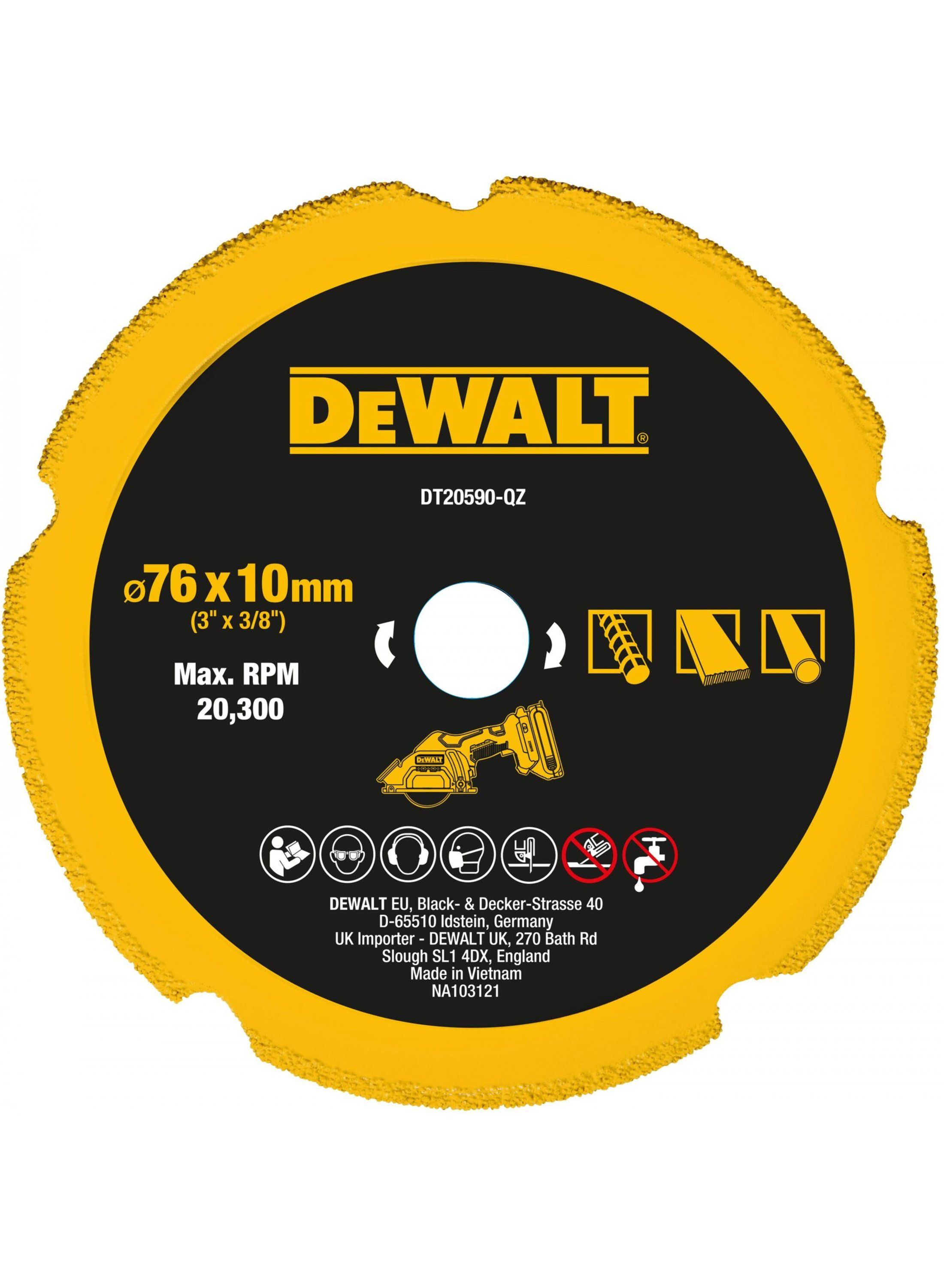 Diamantskæreskive DeWalt DT20590-QZ; 76 mm