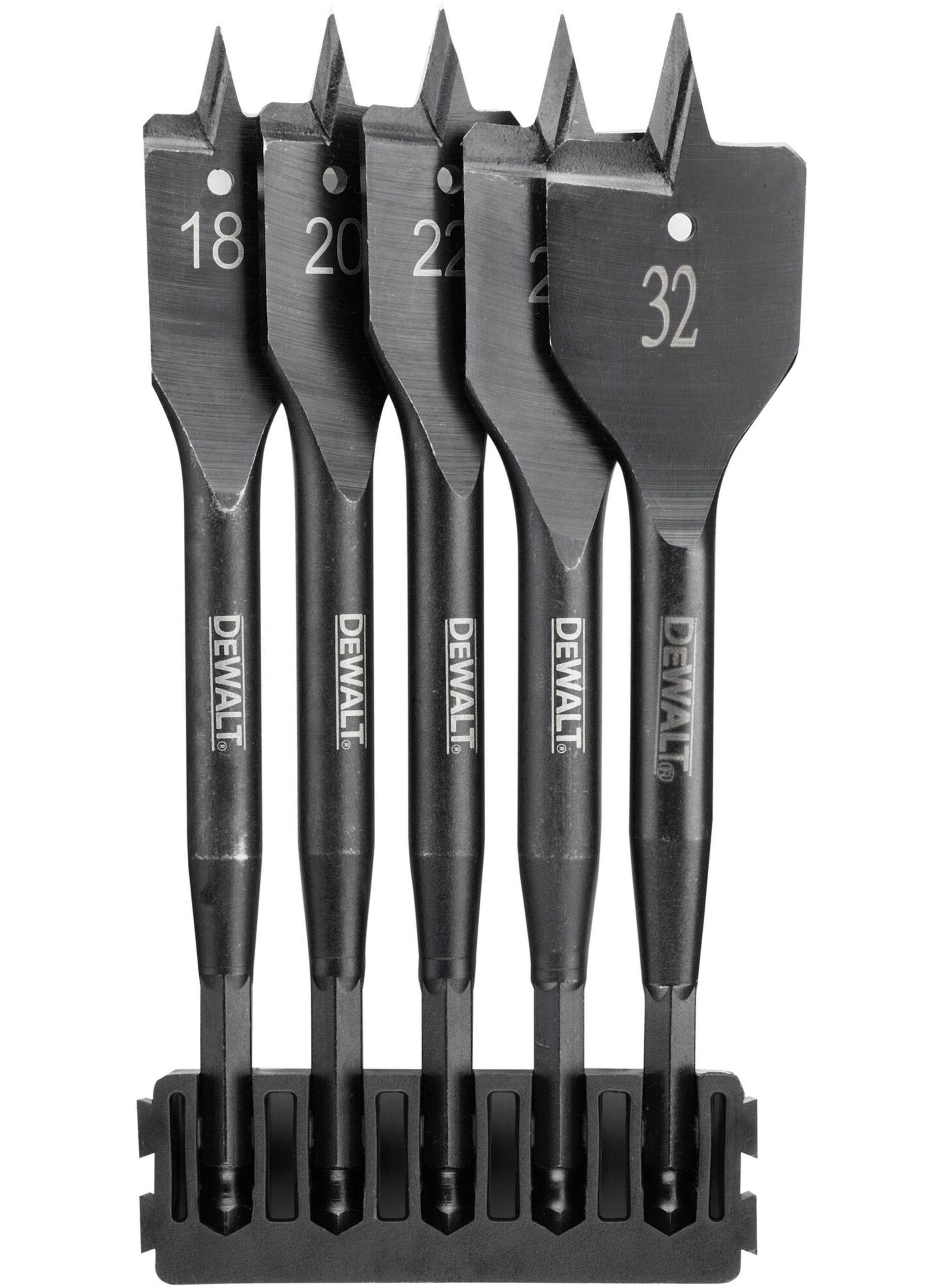 Flatbit sæt til træ DeWalt DT70832-QZ; 18-32 mm; 5 stk.