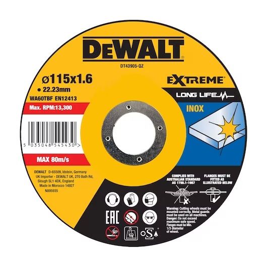 Skæreskive DeWalt DT43905-QZ; 115x22,23 mm