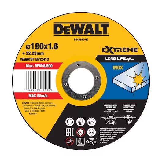 Skæreskive DeWalt DT43908-QZ; 180x22,23 mm