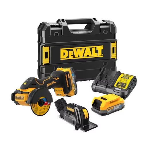 Vinkelsliber DeWalt DCS438E2T-QW; 18 V; 2x1,7 Ah batt.