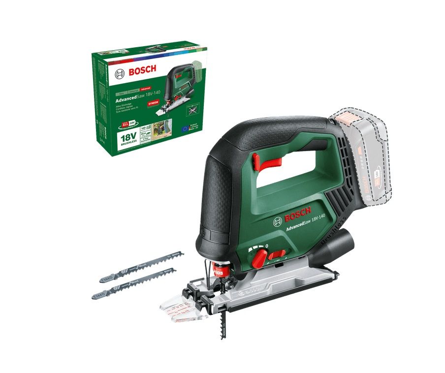 Akku stiksav Bosch Advanced Saw 18V-140; 18 V (uden batteri og oplader)