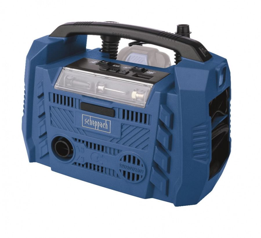 Trådløs luftpumpe Scheppach Airforce 6; 12/20/230 V (uden batteri og oplader)