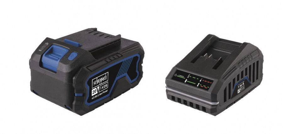 Batteri Scheppach SBSK 4.0; 20 V; 4,0 Ah; Li-ion + lader