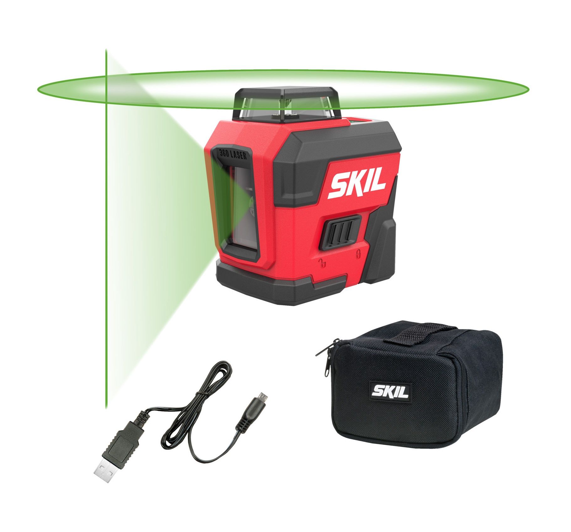 Selvnivellerende krydslinjelaser Skil 1961 DA; 3,7 V; 1x2,0 Ah batt.