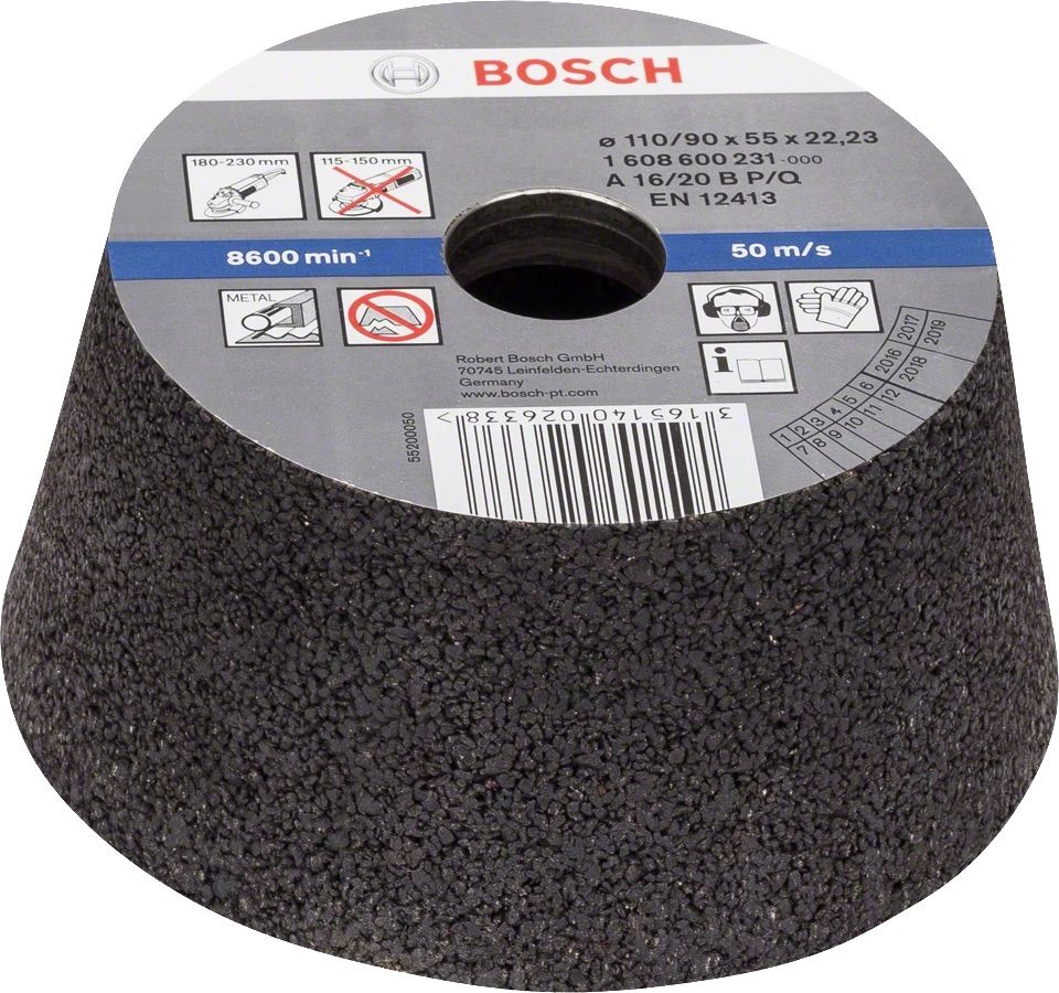 Konisk slibesten Bosch 1608600231; 90-110 mm; P16