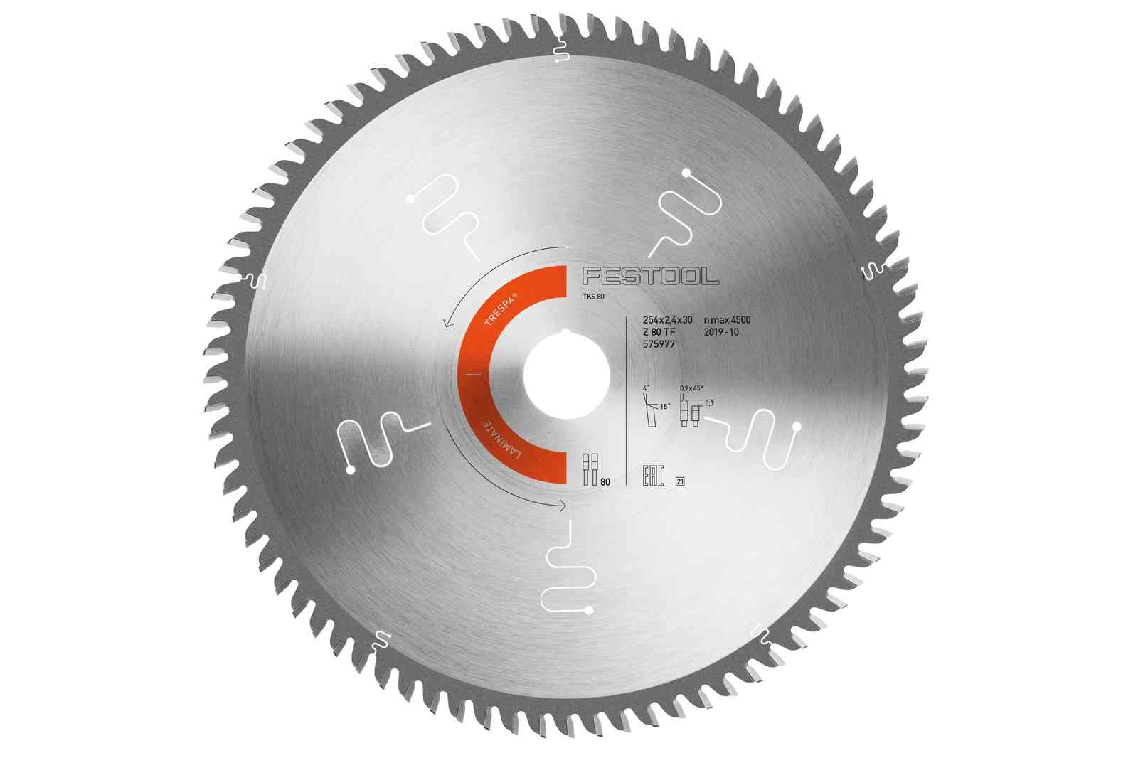 Rundsavsklinge til laminat  Festool HW 575977; 254x30 mm; Z80