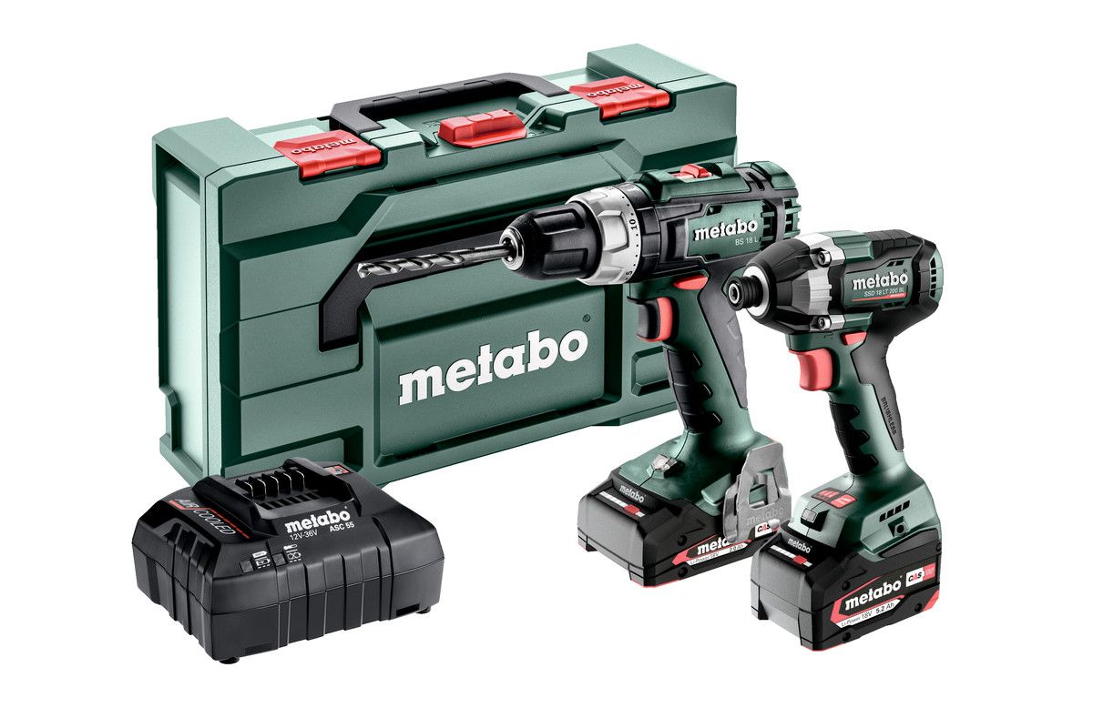 Værktøjssæt Metabo 685194000 (BS 18 L + SSD 18 LT 200 BL); 18 V; 1x2,0/4,0 Ah batt.