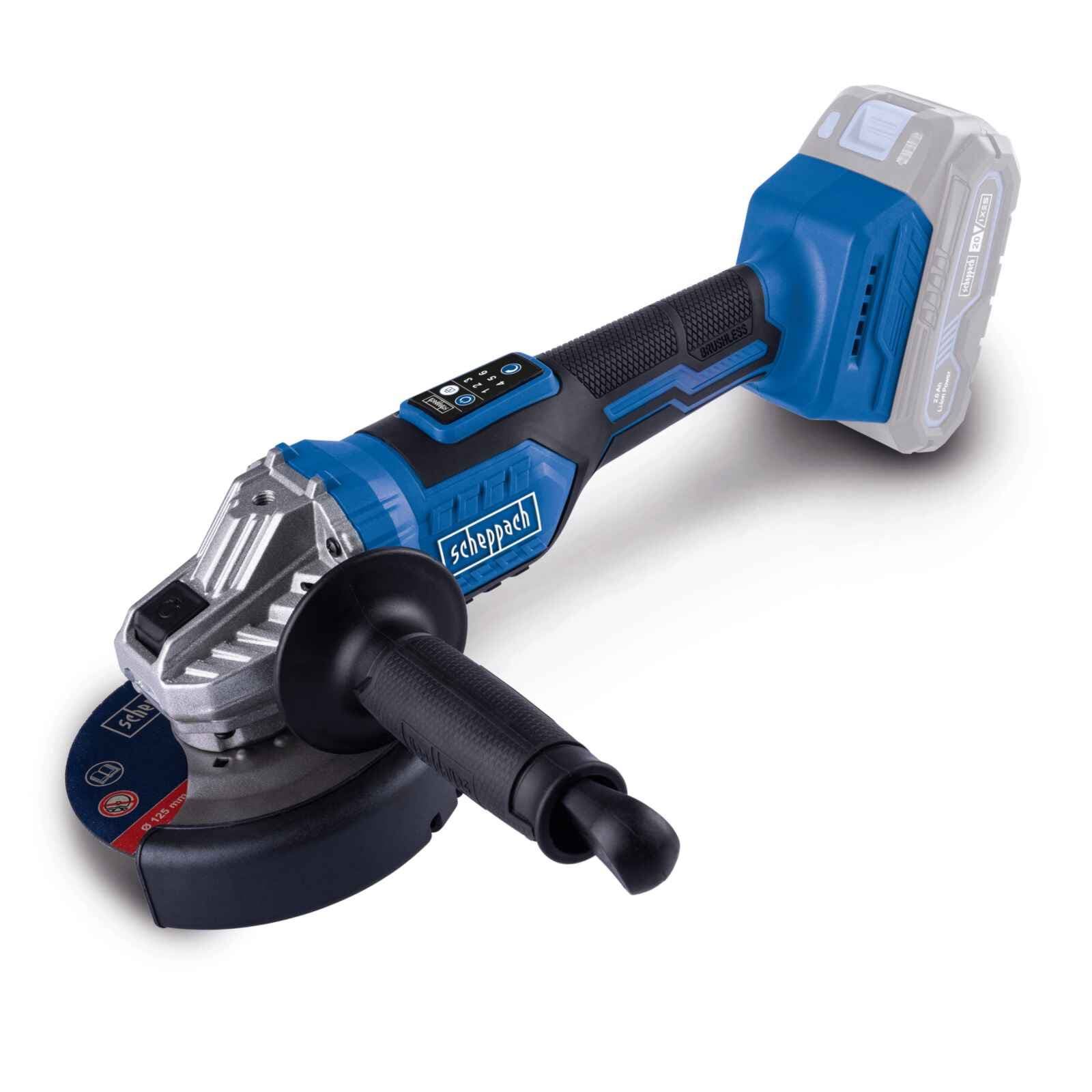 Vinkelsliber Scheppach C-AG125-X; 20 V (uden batteri og oplader)