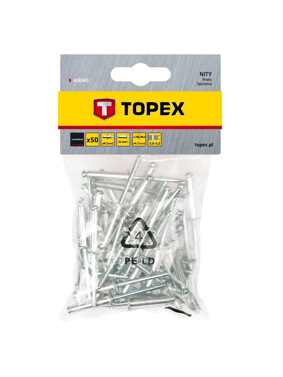 Nitter Topex 43E401; 4,0x8,0 mm; 50 stk.