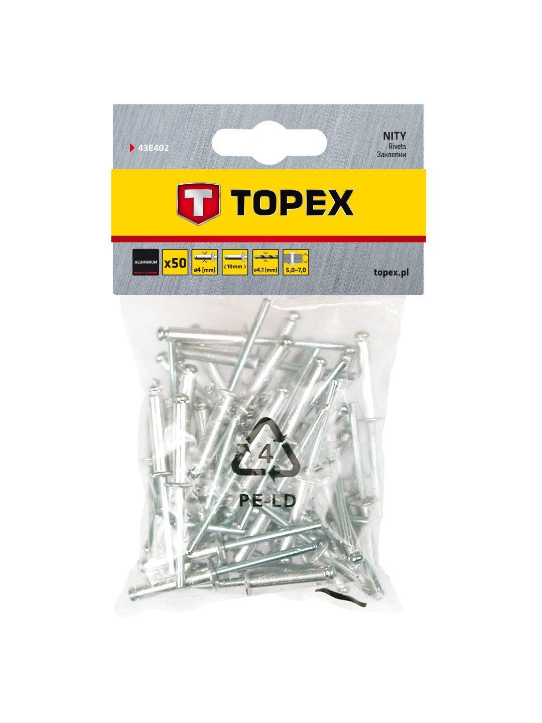Nitter Topex 43E402; 4,0x10 mm; 50 stk.