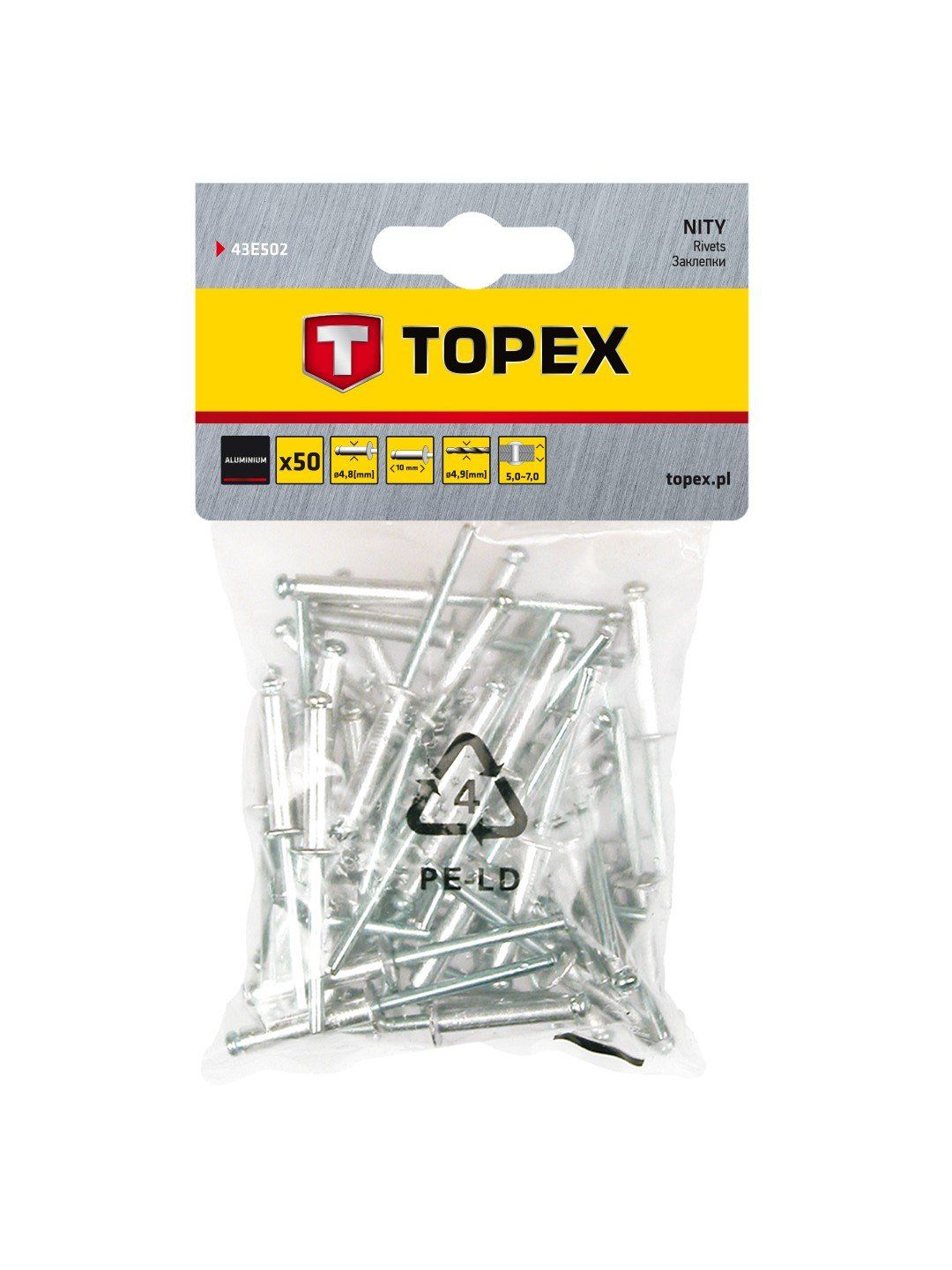 Nitter Topex 43E502; 4,8x10 mm; 50 stk.